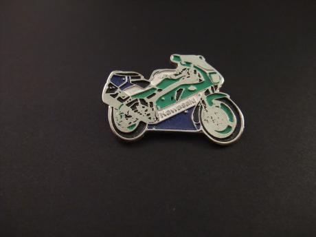 Kawasaki motorfiets groen-blauw